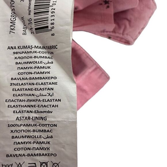 Koton Baby Girl 24-36 Month Pink Velvet Pleated Dress - Picture 7 of 7